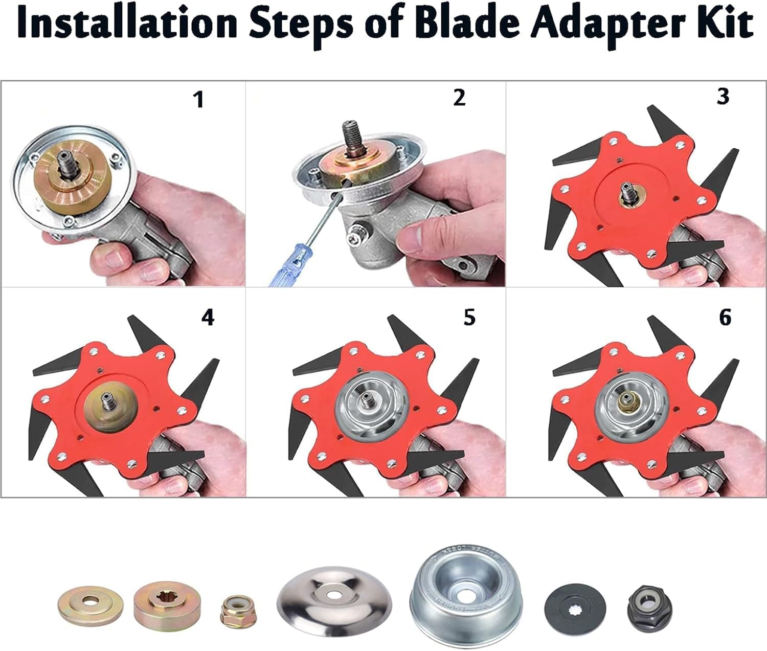 6-Steel Razors Trimmer Head – Heavy-Duty Weed & Grass Cutter