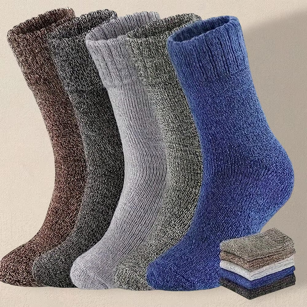 5 Pairs Men's Versatile Winter Socks – Soft, Lightweight, Casual