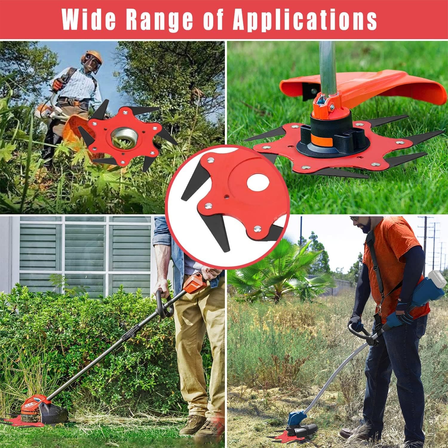 6-Steel Razors Trimmer Head – Heavy-Duty Weed & Grass Cutter