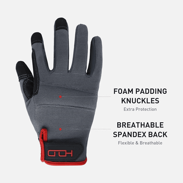 Anti-Vibration Work Gloves – Durable, Touchscreen Utility Gloves for Yard & Brush Work