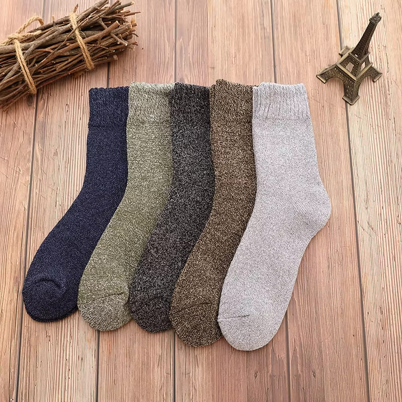 5 Pairs Men's Versatile Winter Socks – Soft, Lightweight, Casual